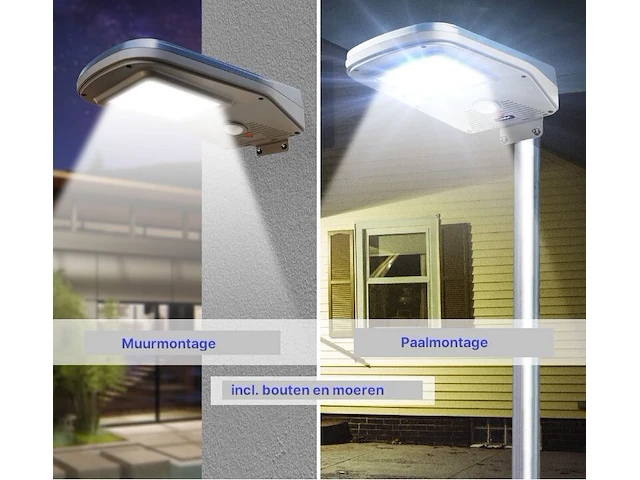 4x straatverlichting zonne-energie 6.5 watt led, lamp zonne-energie - afbeelding 6 van  7