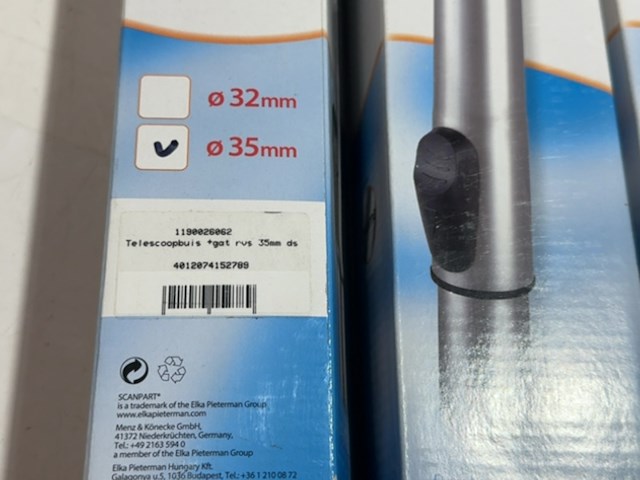 4x telescoopbuis (insteek - click), scanpart, zilver/metaal, 35 mm - afbeelding 3 van  3