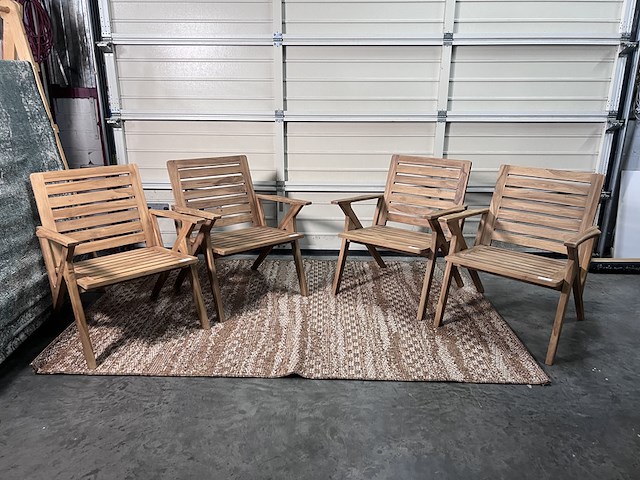 4x tuinstoelen loungestoelen odin, raw materials, bruin - afbeelding 1 van  4