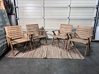4x tuinstoelen loungestoelen odin, raw materials, bruin - afbeelding 1 van  4