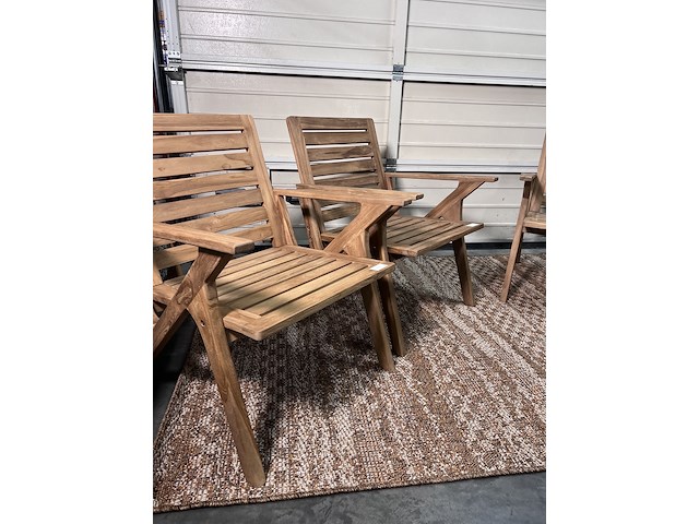 4x tuinstoelen loungestoelen odin, raw materials, bruin - afbeelding 2 van  4