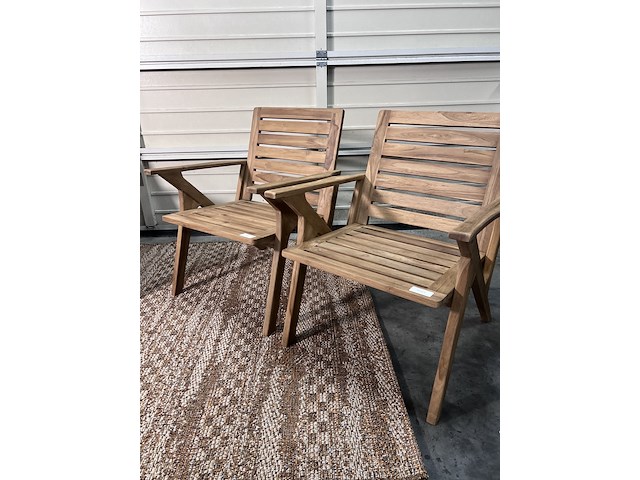 4x tuinstoelen loungestoelen odin, raw materials, bruin - afbeelding 4 van  4