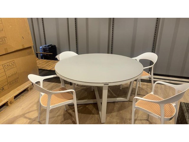 4x tuintafel paco, santorini, wit/houtkleur - afbeelding 1 van  2