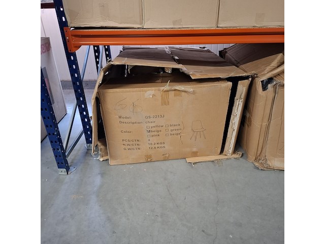 4x velvet eetkamer stoel, beige, 2025 - afbeelding 2 van  2