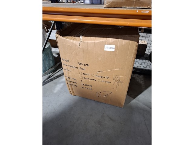 4x velvet eetkamer stoel, goud, 2025 - afbeelding 2 van  2