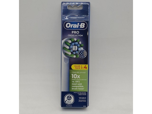 4x verpakking a 4x opzetstuk t.b.v tandenborstel, oral-b, pro cross action - afbeelding 1 van  6