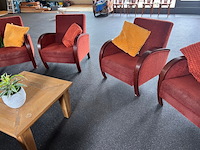 4x vintage fauteuils, terra