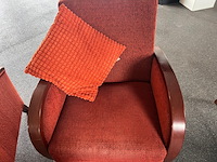 4x vintage fauteuils, terra - afbeelding 2 van  6