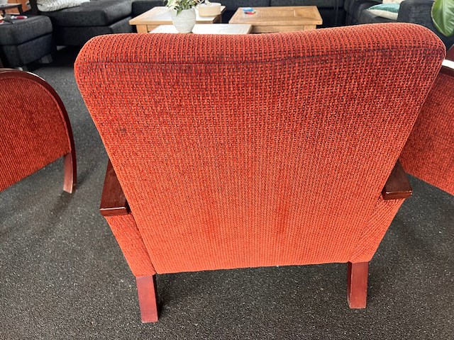 4x vintage fauteuils, terra - afbeelding 5 van  6