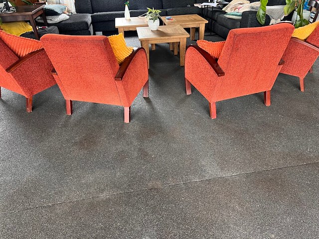4x vintage fauteuils, terra - afbeelding 6 van  6