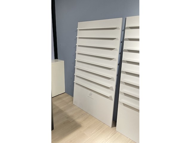 4x vrijstaande presentatiewanden, leernerf decor grijs - afbeelding 2 van  2