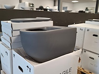 4x wandcloset met zitting en deksel xenz, gio, antraciet mat - afbeelding 1 van  6