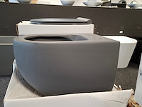 4x wandcloset met zitting en deksel xenz, gio, antraciet mat - afbeelding 2 van  6