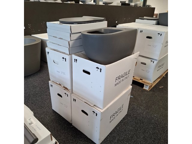 4x wandcloset met zitting en deksel xenz, gio, antraciet mat - afbeelding 6 van  6
