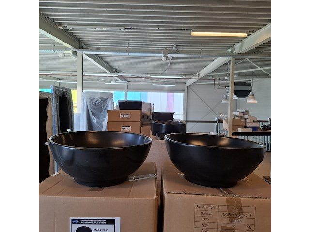 4x waskom best design, ancona, mat zwart - afbeelding 1 van  5