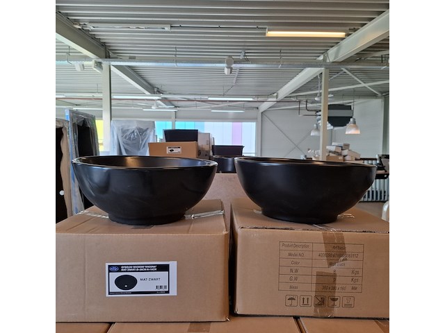 4x waskom best design, ancona, mat zwart - afbeelding 1 van  6