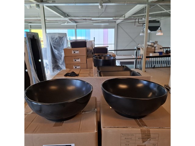 4x waskom best design, ancona, mat zwart - afbeelding 2 van  6