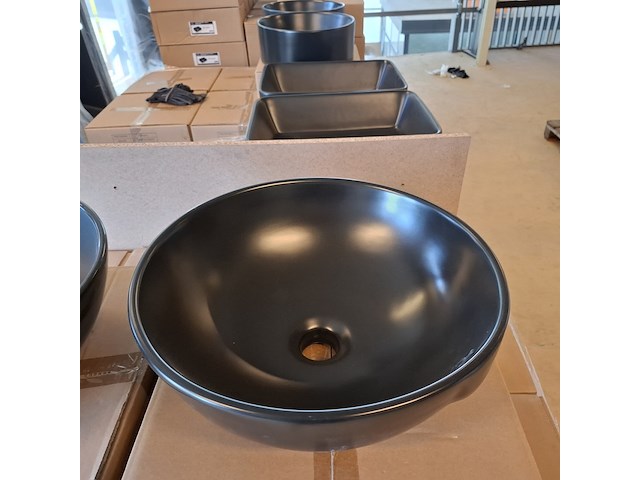 4x waskom best design, ancona, mat zwart - afbeelding 5 van  6