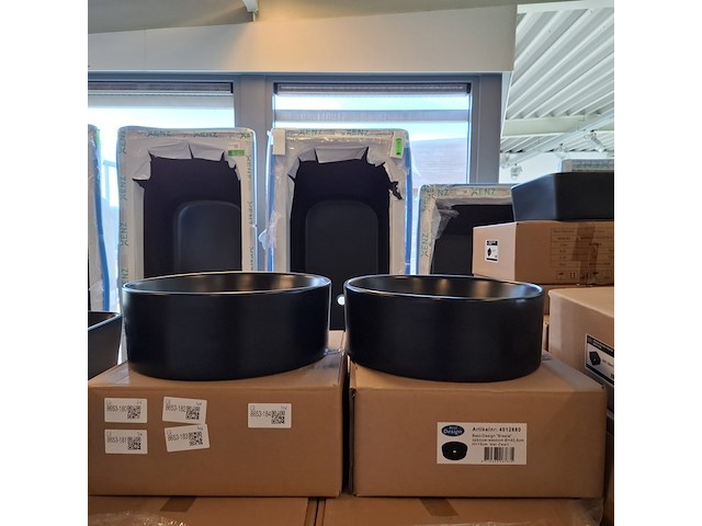 4x waskom best design, breela, mat zwart - afbeelding 1 van  7