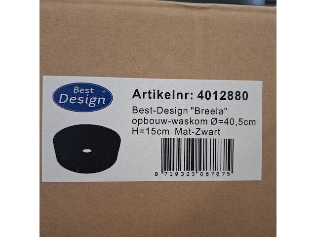 4x waskom best design, breela, mat zwart - afbeelding 7 van  7