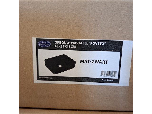 4x waskom best design, roveto, mat zwart - afbeelding 6 van  6