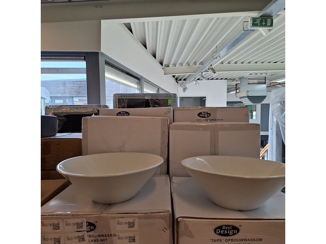 4x waskom best design, taps, glans wit - afbeelding 1 van  6