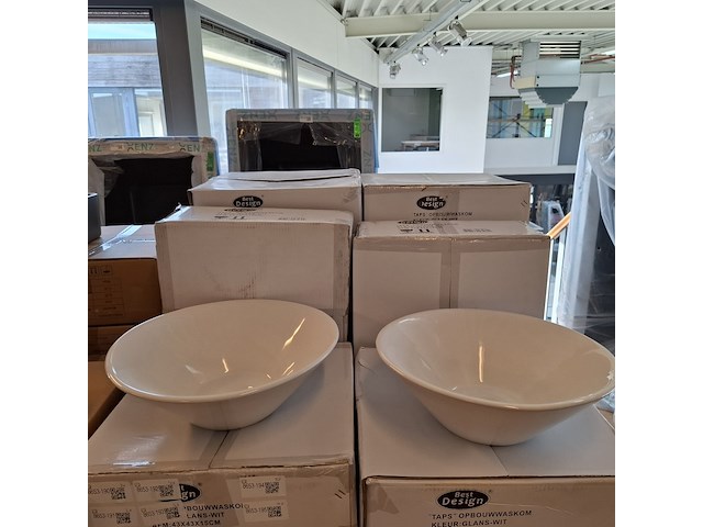4x waskom best design, taps, glans wit - afbeelding 2 van  6