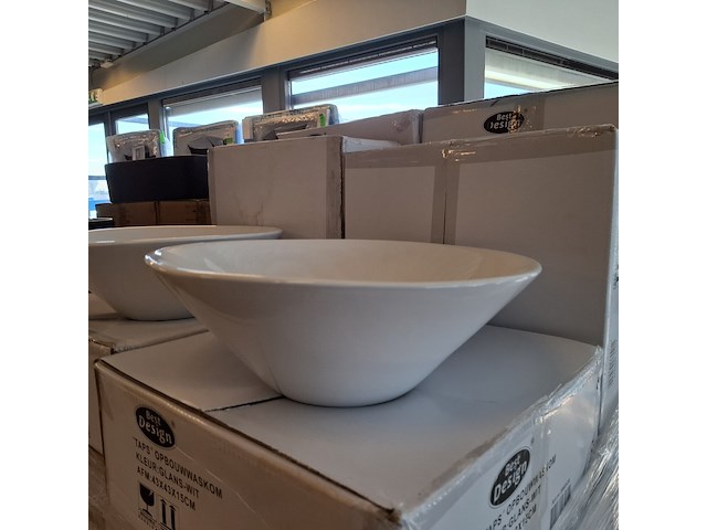 4x waskom best design, taps, glans wit - afbeelding 4 van  6