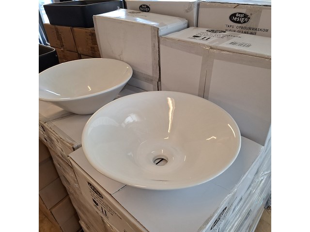 4x waskom best design, taps, glans wit - afbeelding 5 van  6