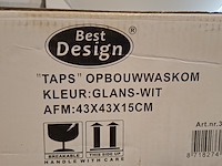4x waskom best design, taps, glans wit - afbeelding 6 van  6