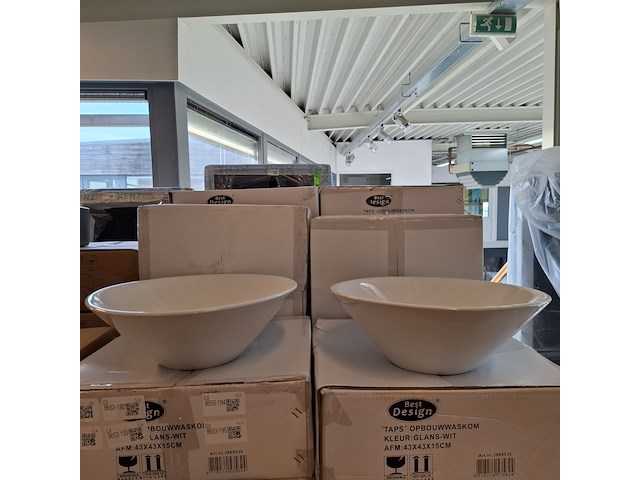 4x waskom best design, taps, glans wit - afbeelding 1 van  6