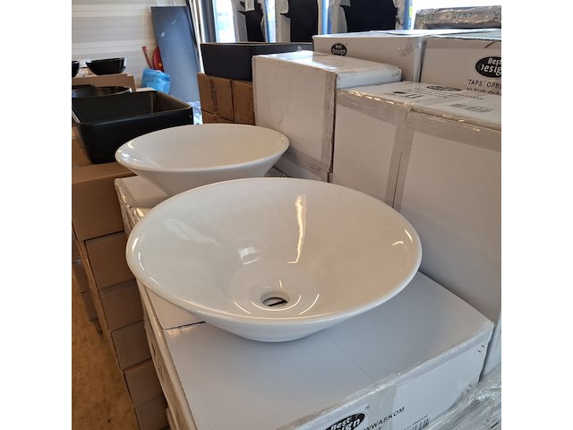 4x waskom best design, taps, glans wit - afbeelding 4 van  6