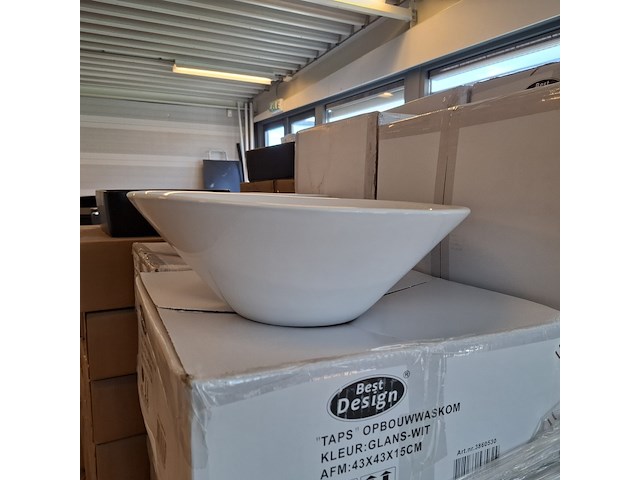 4x waskom best design, taps, glans wit - afbeelding 5 van  6