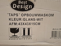 4x waskom best design, taps, glans wit - afbeelding 6 van  6