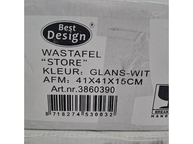 4x wastafel best design, store, glans wit - afbeelding 7 van  7