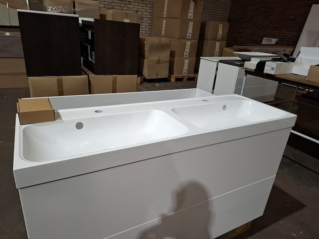 4x wastafel kwadra 1200, marmite, wit - afbeelding 1 van  6