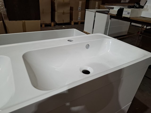 4x wastafel kwadra 1200, marmite, wit - afbeelding 3 van  6