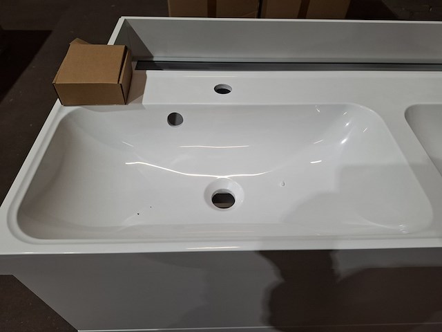 4x wastafel kwadra 1200, marmite, wit - afbeelding 4 van  6