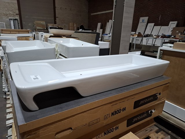 4x wastafel sanindusa, hi-dden 120, wit - afbeelding 1 van  9
