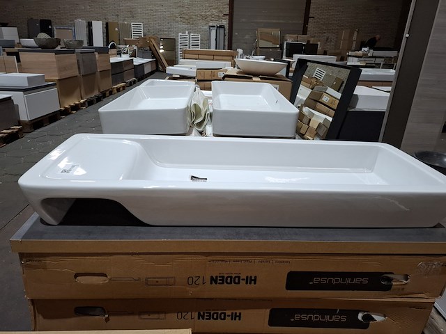 4x wastafel sanindusa, hi-dden 120, wit - afbeelding 2 van  9