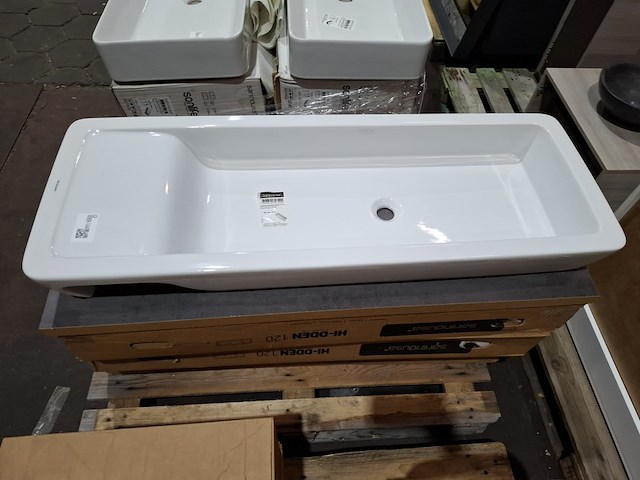 4x wastafel sanindusa, hi-dden 120, wit - afbeelding 5 van  9