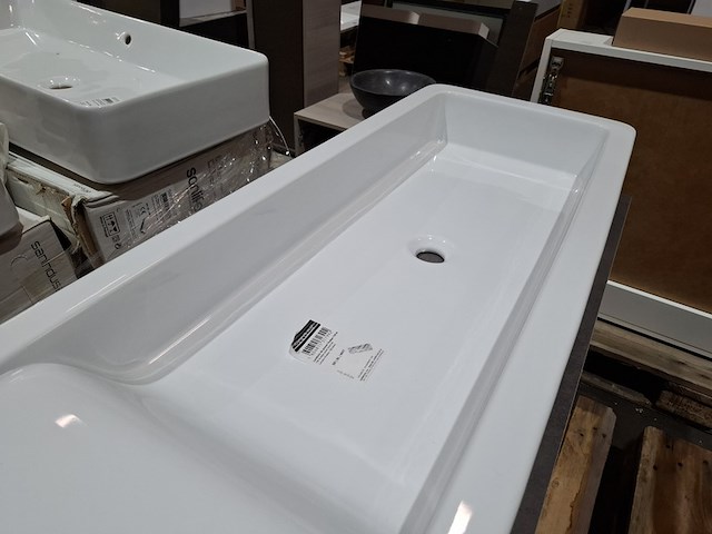 4x wastafel sanindusa, hi-dden 120, wit - afbeelding 6 van  9