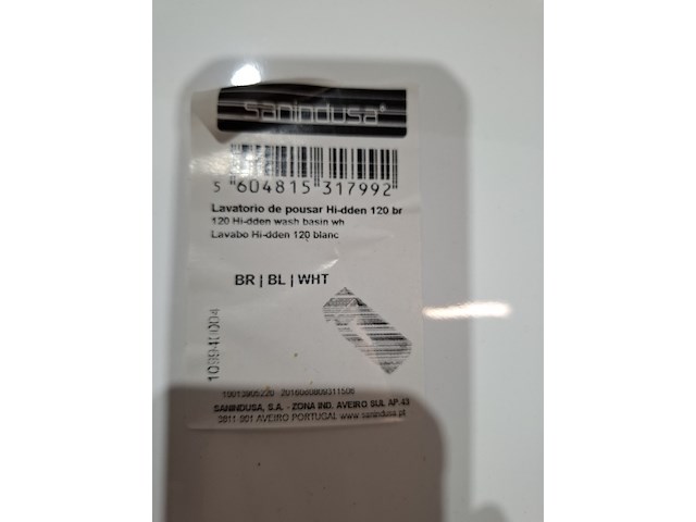 4x wastafel sanindusa, hi-dden 120, wit - afbeelding 8 van  9