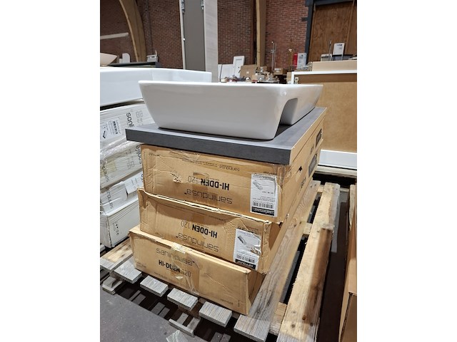 4x wastafel sanindusa, hi-dden 120, wit - afbeelding 9 van  9