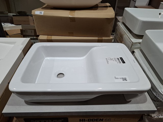 4x wastafel sanindusa, hi-dden 66, glans wit - afbeelding 2 van  8