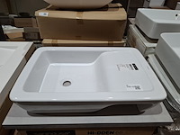 4x wastafel sanindusa, hi-dden 66, glans wit - afbeelding 2 van  8