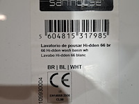 4x wastafel sanindusa, hi-dden 66, glans wit - afbeelding 7 van  8