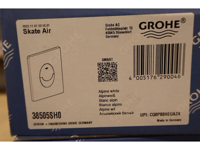 4x wc bedieningsplaat grohe, skate air, alpinewit - afbeelding 2 van  6