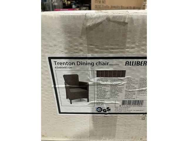 4x wicker eethoek buitenstoelen, allibert, trenton, cappuccino - afbeelding 4 van  4