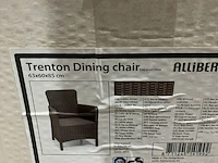 4x wicker eethoek buitenstoelen, allibert, trenton, cappuccino - afbeelding 4 van  4